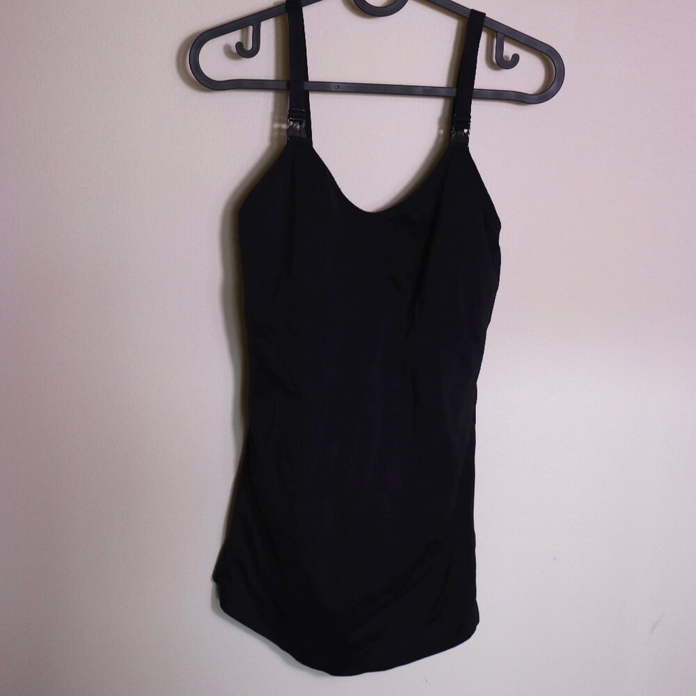 Set of 2 nursing tank tops, Black & Dark Gray, Clip down access, lightly used, L